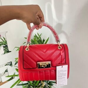 Elegant Red Quilted Handbag